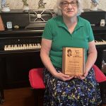 Joan Gardner with Mary Sell Volunteer Award